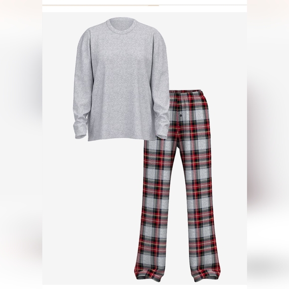 New Victoria secret Flannel Long-Sleeve Tee-Jama Set - Picture 3 of 5